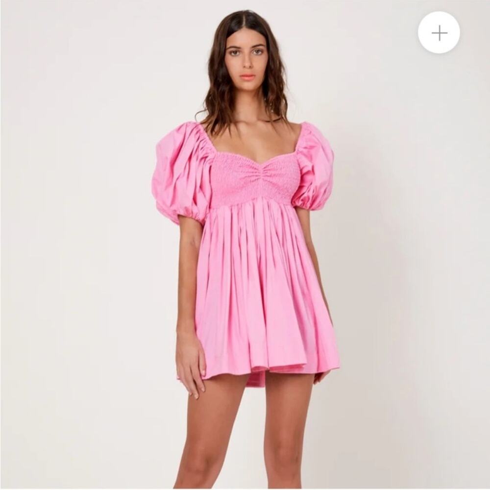 SWF Puff sleeve babydoll dress pink floss sz XS